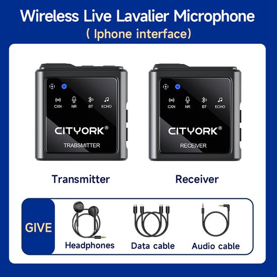 Петличный микрофон для прямой трансляции, шумоподавление 2,4G, DSP, интеллектуальное шумоподавление, ремонт звука чёрный